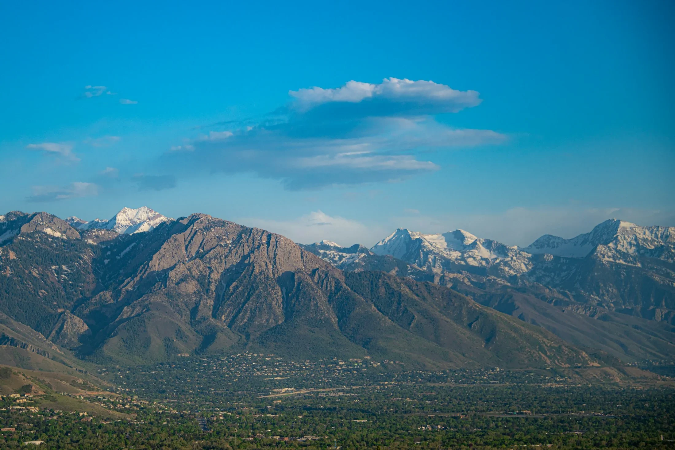 Rugged foothills and mountains above the Salt Lake Valley